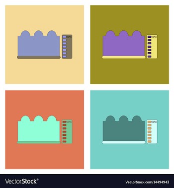 Assembly flat icons wave height vector image