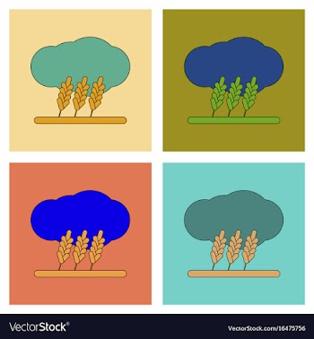Assembly flat icons wheat cloud vector image
