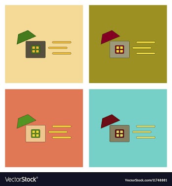 Assembly flat icons wind destroys house vector image