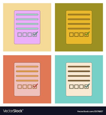 Assembly flat icons with thin lines checklist vector image