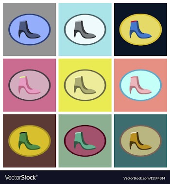 Assembly flat icons women boot vector image