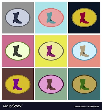 Assembly flat icons women boots with heels vector image