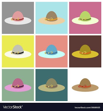 Assembly flat icons women hat vector image