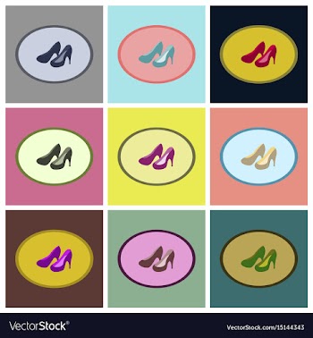 Assembly flat icons women high heel shoes vector image
