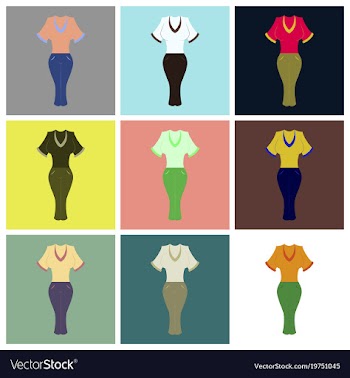 Assembly flat icons women pants and shirt vector image