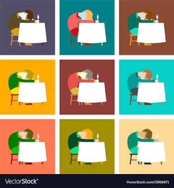 Assembly flat man sleeping at desk vector image