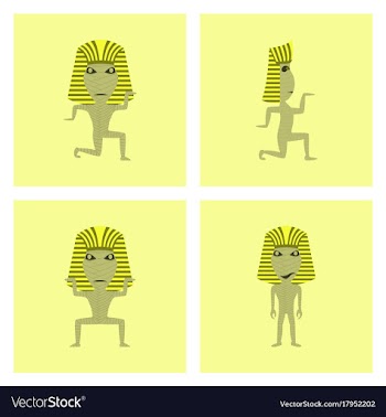 Assembly flat mummy halloween monster vector image