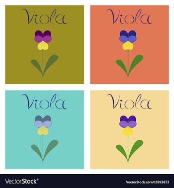 Assembly flat nature plant viola vector image
