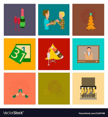 Assembly flat New Year celebration vector image