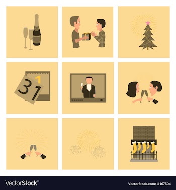 Assembly flat New Year celebration vector image