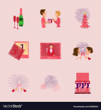 Assembly flat New Year celebration vector image