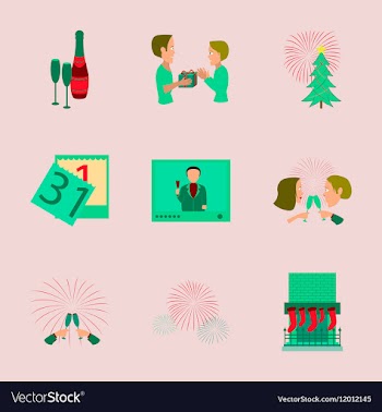 Assembly flat New Year celebration vector image