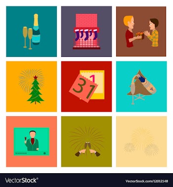 Assembly flat New Year celebration vector image