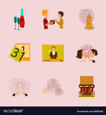 Assembly flat new year celebration vector image