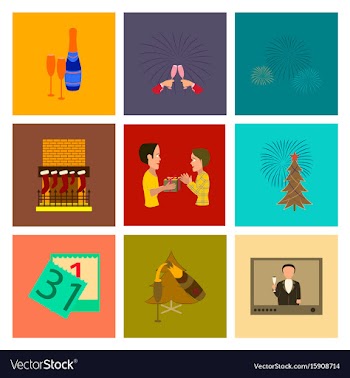 Assembly flat new year celebration vector image