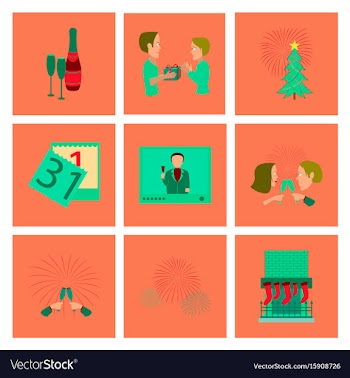 Assembly flat new year celebration vector image