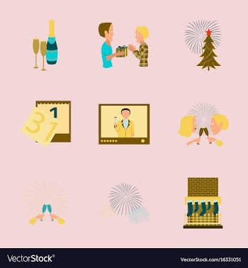 Assembly flat new year celebration vector image
