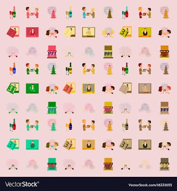 Assembly flat new year celebration vector image