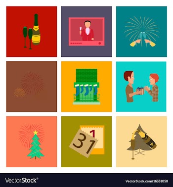 Assembly flat new year celebration vector image