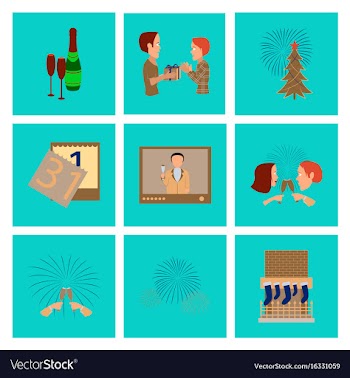 Assembly flat new year celebration vector image