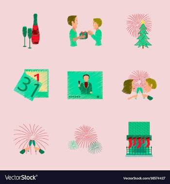 Assembly flat new year celebration vector image