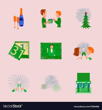 Assembly flat new year celebration vector image