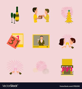 Assembly flat new year celebration vector image