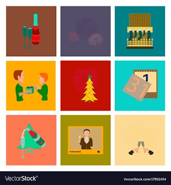 Assembly flat new year celebration vector image