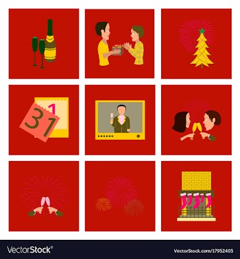 Assembly flat new year celebration vector image