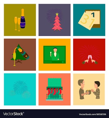 Assembly flat new year celebration vector image