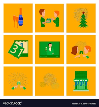 Assembly flat new year celebration vector image