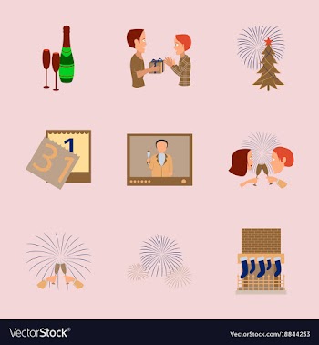 Assembly flat new year celebration vector image