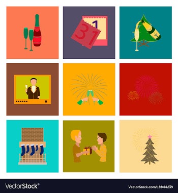 Assembly flat new year celebration vector image