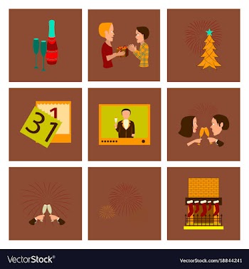 Assembly flat new year celebration vector image