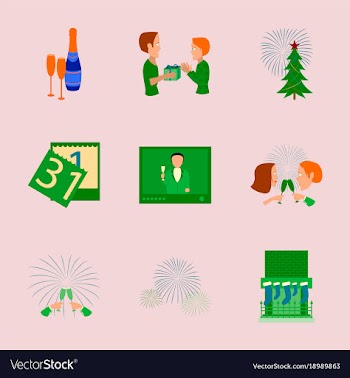 Assembly flat new year celebration vector image