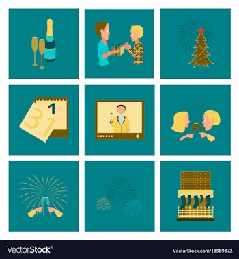Assembly flat new year celebration vector image