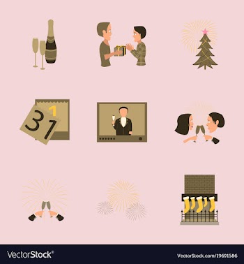 Assembly flat new year celebration vector image