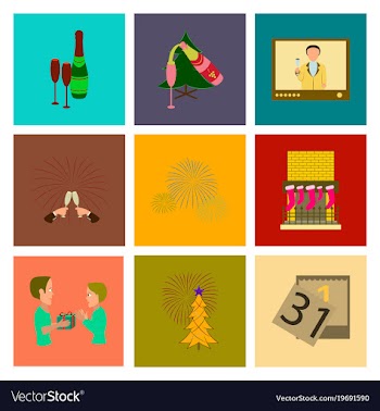 Assembly flat new year celebration vector image