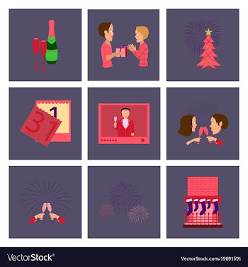Assembly flat new year celebration vector image