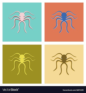 Assembly flat octopus vector image