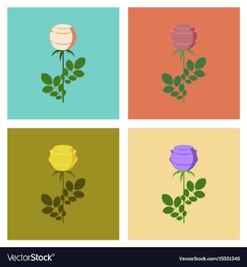 Assembly flat plant rosa vector image