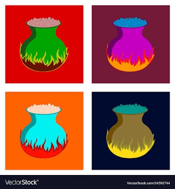 Assembly flat potion cauldron vector image