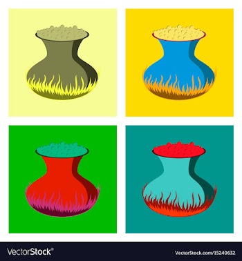 Assembly flat potion cauldron vector image