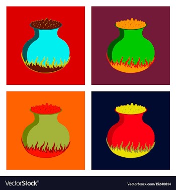 Assembly flat potion cauldron vector image