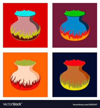 Assembly flat potion cauldron vector image