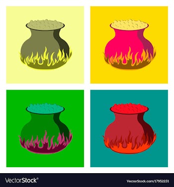 Assembly flat potion cauldron vector image