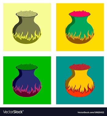 Assembly flat potion cauldron vector image