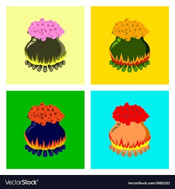 Assembly flat potion cauldron vector image