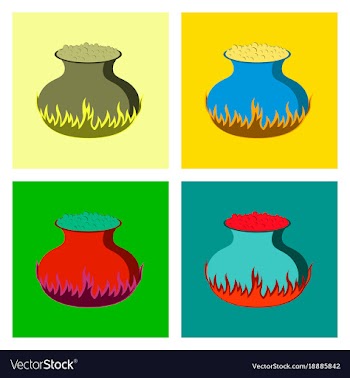 Assembly flat potion cauldron vector image