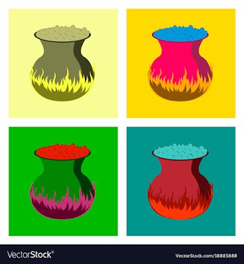 Assembly flat potion cauldron vector image